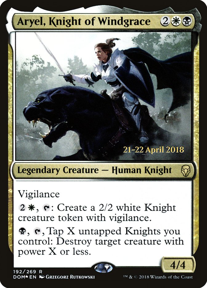 Aryel, Knight of Windgrace (Prerelease) (Dominaria) - (Foil): Dominaria Promos