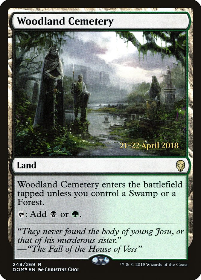 Woodland Cemetery (Prerelease) (Dominaria) - (Foil): Dominaria Promos