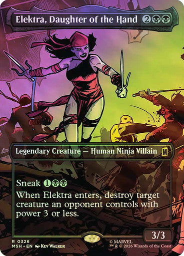 Elektra, Daughter of the Hand (Borderless) (#326) - (Foil): Marvel Super Heroes