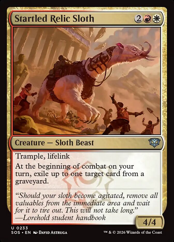 Startled Relic Sloth - (Foil): Secrets of Strixhaven