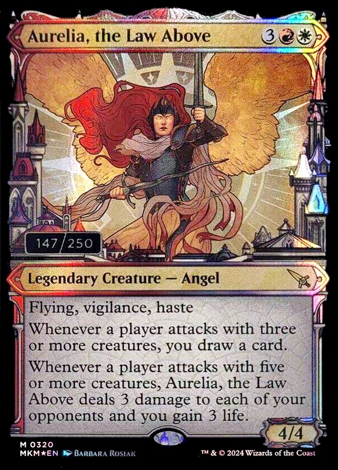 Aurelia, the Law Above (Double Rainbow Foil) (Showcase, Serialized) (#317) - (Foil)