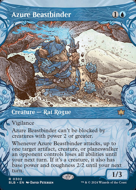 Azure Beastbinder (Showcase) - (Foil): Bloomburrow