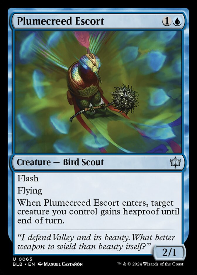 Plumecreed Escort - (Foil): Bloomburrow