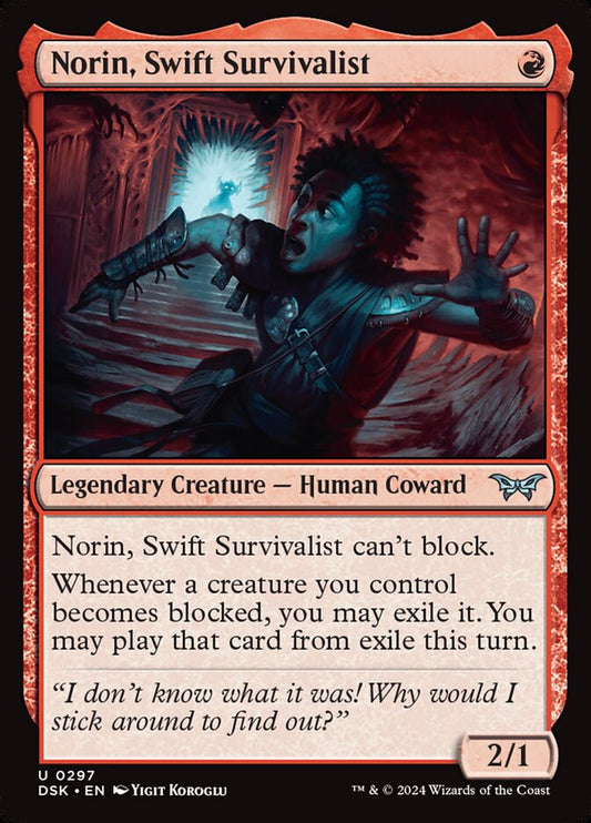 Norin, Swift Survivalist (#297) - (Foil): Duskmourn: House of Horror