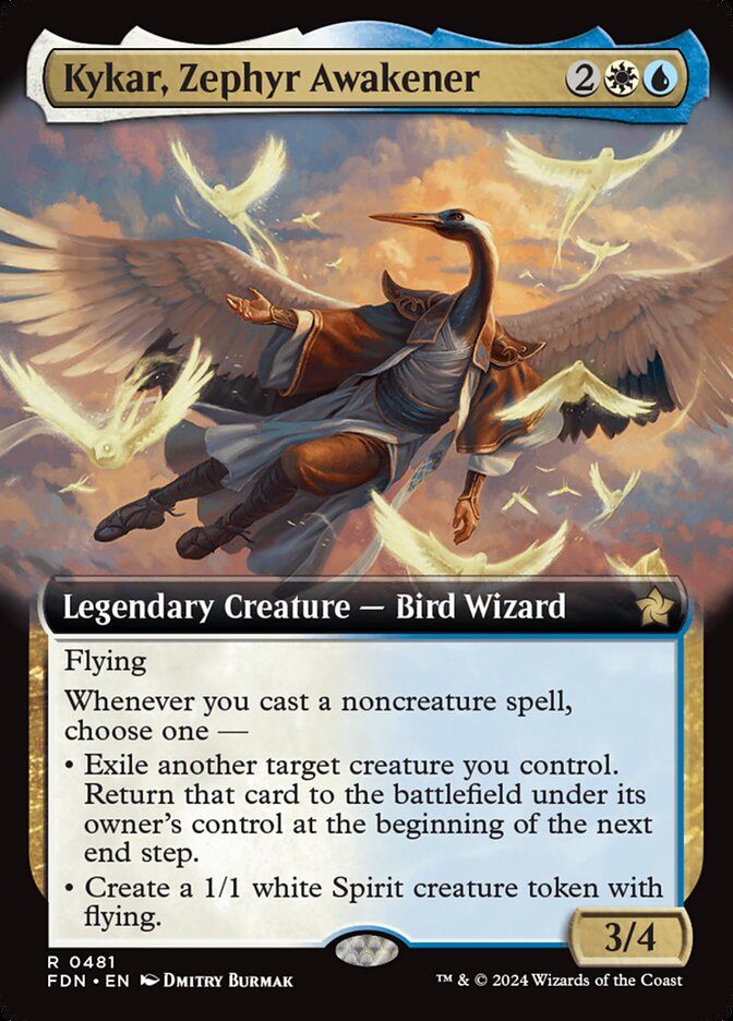 Kykar, Zephyr Awakener (Extended Art) - (Foil): Foundations