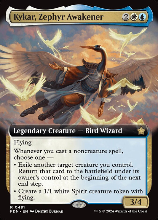 Kykar, Zephyr Awakener (Extended Art) - (Foil): Foundations