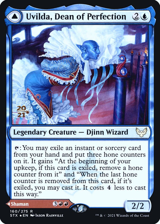 Uvilda, Dean of Perfection // Nassari, Dean of Expression (Prerelease) (Strixhaven: School of Mages) - (Foil): Strixhaven: School of Mages Promos