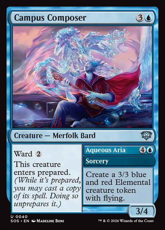 Campus Composer // Aqueous Aria - (Foil): Secrets of Strixhaven