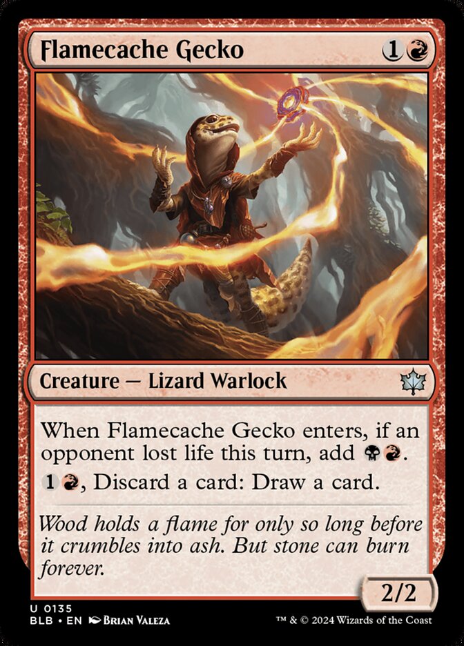 Flamecache Gecko - (Foil): Bloomburrow