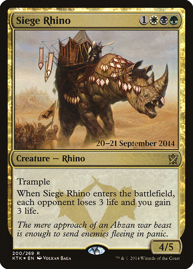 Siege Rhino (Prerelease) (Khans of Tarkir) - (Foil): Khans of Tarkir Promos