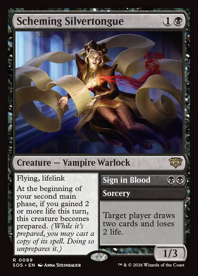 Scheming Silvertongue // Sign in Blood: Secrets of Strixhaven