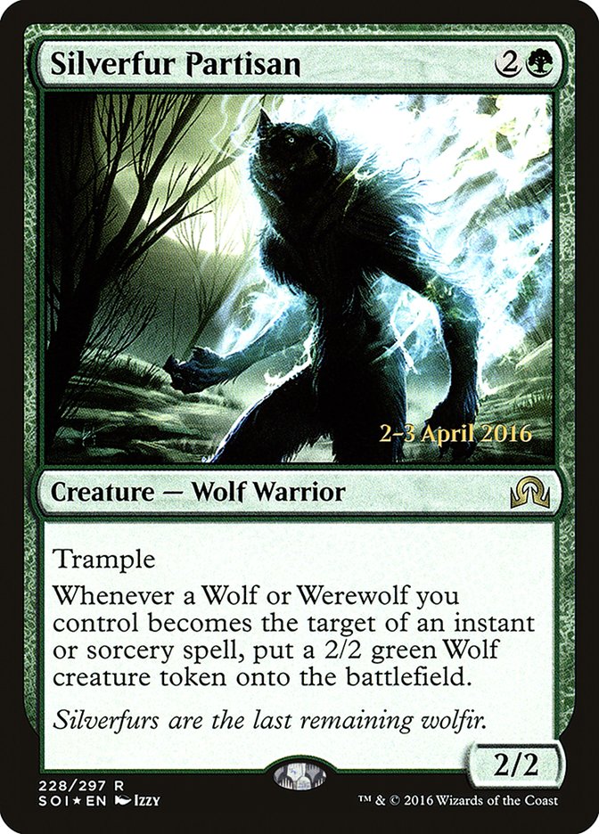 Silverfur Partisan (Prerelease) (Shadows over Innistrad) - (Foil): Shadows over Innistrad Promos