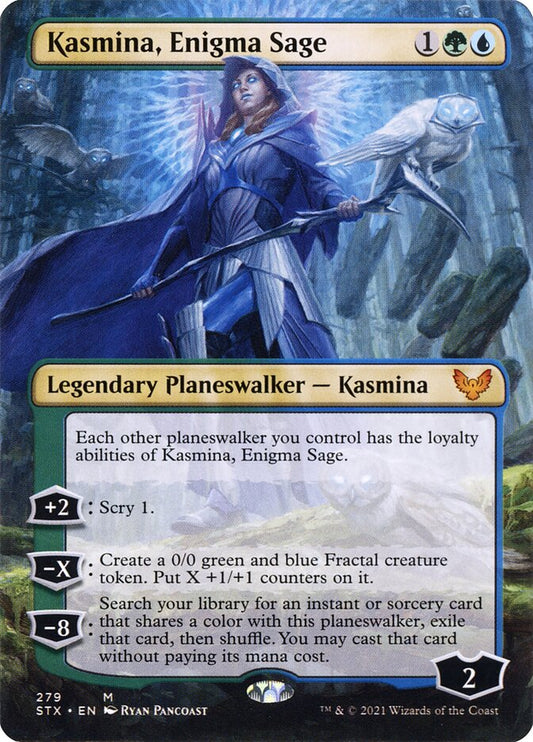 Kasmina, Enigma Sage (Borderless) - (Foil): Strixhaven: School of Mages