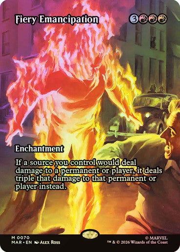 Fiery Emancipation (Borderless) (#070) - (Foil): Marvel Universe