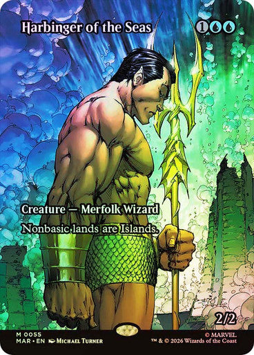 Harbinger of the Seas (Borderless) (#055) - (Foil): Marvel Universe