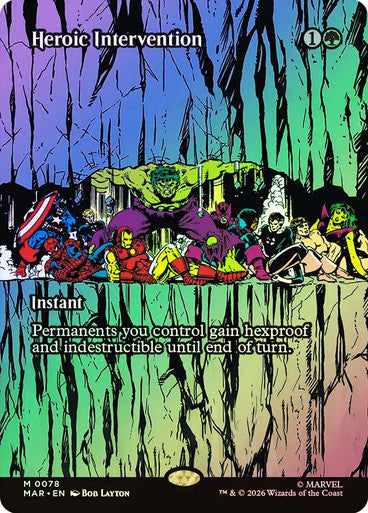 Heroic Intervention (Borderless) (#078) - (Foil): Marvel Universe