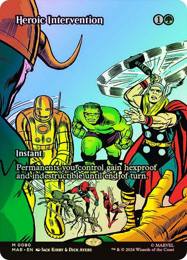 Heroic Intervention (Borderless) (#080) - (Foil): Marvel Universe