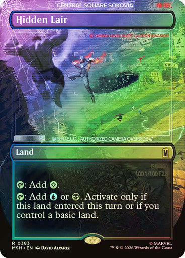 Hidden Lair (Borderless) (#383) - (Foil): Marvel Super Heroes