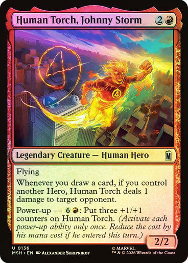 Human Torch, Johnny Storm - (Foil): Marvel Super Heroes