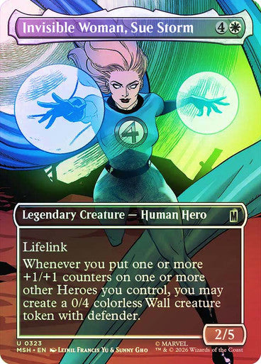 Invisible Woman, Sue Storm (Borderless) (#323) - (Foil): Marvel Super Heroes