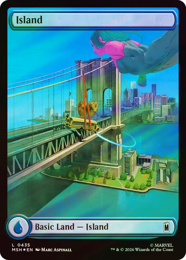 Island (Surge Foil) (Full Art) (#435) - (Foil): Marvel Super Heroes