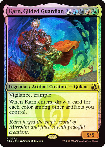 Karn, Gilded Guardian - (Foil): Reality Fracture