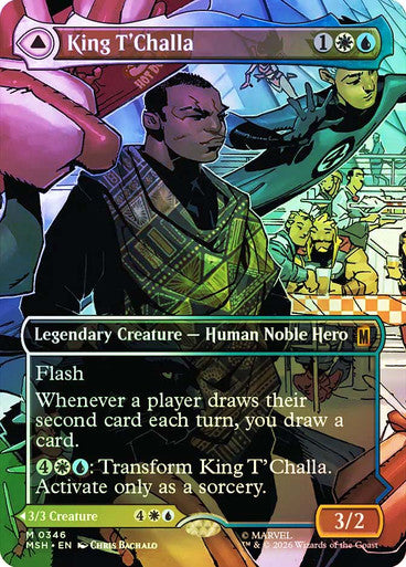 King T'Challa // Black Panther, Hope Enduring (Borderless) (#346) - (Foil): Marvel Super Heroes