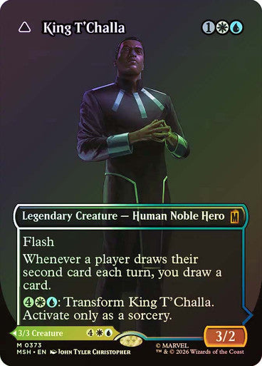 King T'Challa // Black Panther, Hope Enduring (Borderless) (#373) - (Foil): Marvel Super Heroes