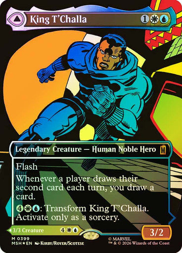 King T'Challa // Black Panther, Hope Enduring (Borderless) (#399) - (Foil): Marvel Super Heroes