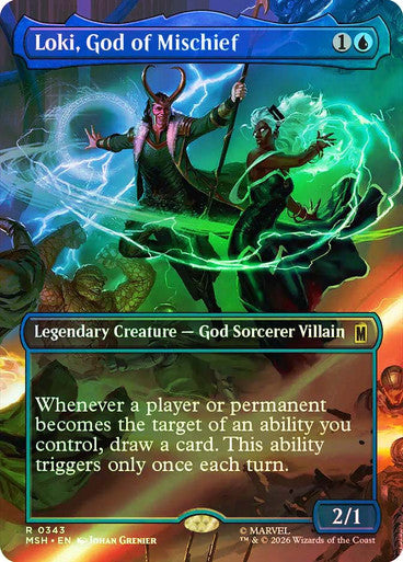 Loki, God of Mischief (Borderless) (#343) - (Foil): Marvel Super Heroes
