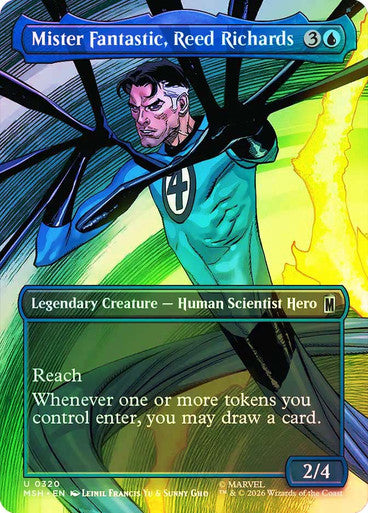 Mister Fantastic, Reed Richards (Borderless) (#320) - (Foil): Marvel Super Heroes