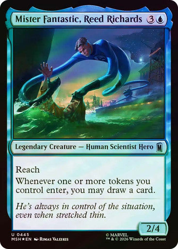 Mister Fantastic, Reed Richards (Surge Foil) (#445) - (Foil): Marvel Super Heroes