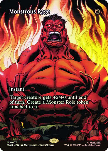 Monstrous Rage (Borderless) (#072) - (Foil): Marvel Universe