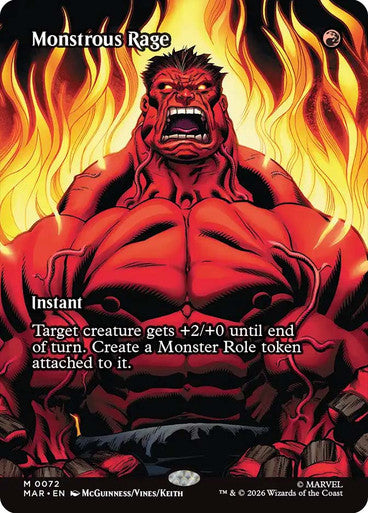 Monstrous Rage (Borderless) (#072): Marvel Universe