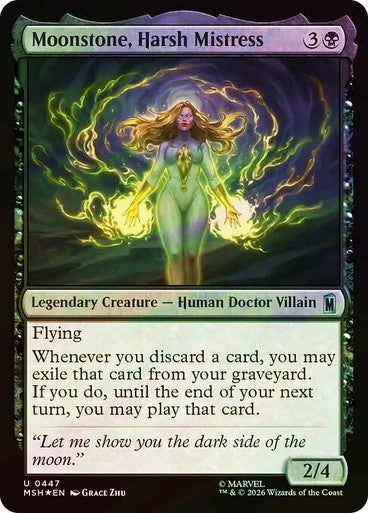 Moonstone, Harsh Mistress (Surge Foil) (#447) - (Foil): Marvel Super Heroes