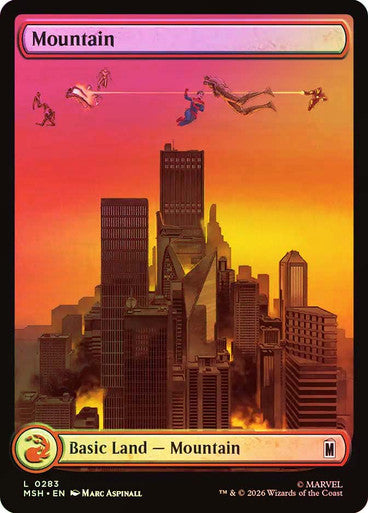 Mountain (Full Art) (#283) - (Foil): Marvel Super Heroes