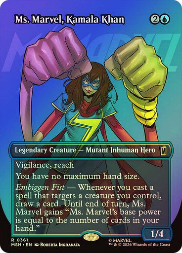 Ms. Marvel, Kamala Khan (Borderless) (#361) - (Foil): Marvel Super Heroes