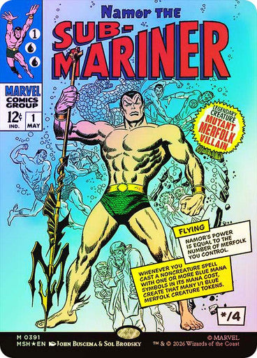 Namor the Sub-Mariner (Borderless) (#391) - (Foil): Marvel Super Heroes