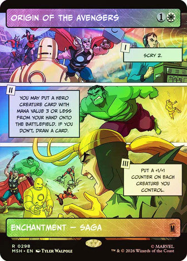 Origin of the Avengers (Showcase, Borderless) (#298) - (Foil): Marvel Super Heroes