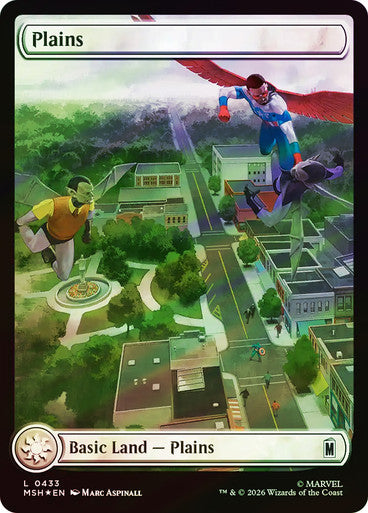 Plains (Surge Foil) (Full Art) (#433) - (Foil): Marvel Super Heroes