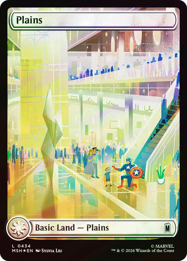 Plains (Surge Foil) (Full Art) (#434) - (Foil): Marvel Super Heroes