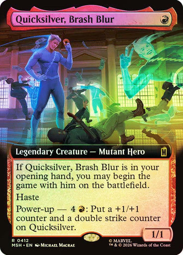 Quicksilver, Brash Blur (Extended Art) (#412) - (Foil): Marvel Super Heroes