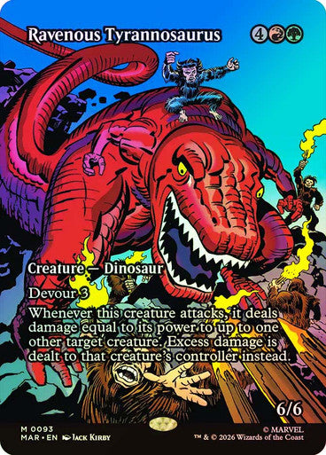 Ravenous Tyrannosaurus (Borderless) (#093) - (Foil): Marvel Universe