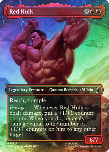 Red Hulk (Borderless) (#329) - (Foil): Marvel Super Heroes