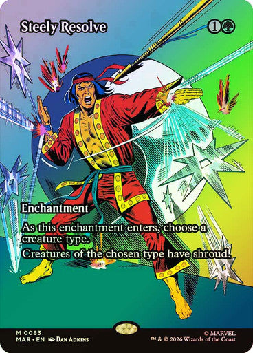 Steely Resolve (Borderless) (#083) - (Foil): Marvel Universe