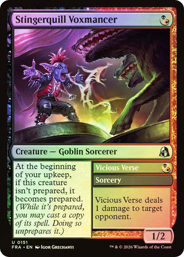 Stingerquill Voxmancer // Vicious Verse - (Foil): Reality Fracture