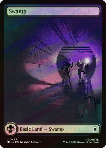 Swamp (Surge Foil) (Full Art) (#437) - (Foil): Marvel Super Heroes