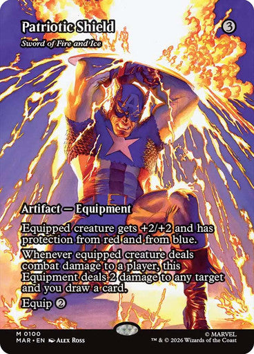 Sword of Fire and Ice (Borderless) (#100) (Patriotic Shield): Marvel Universe