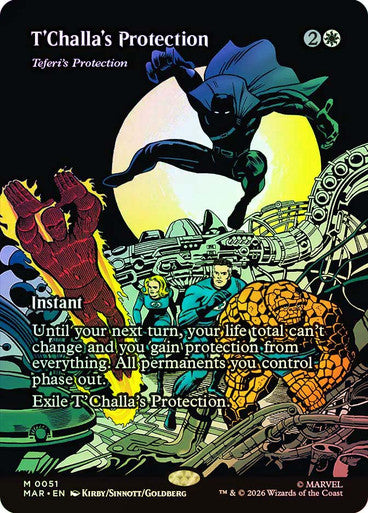 Teferi's Protection (Borderless) (#051) (T'Challa's Protection) (T'Challa's Protection) - (Foil): Marvel Universe