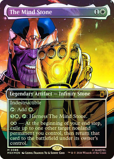 The Mind Stone (Borderless) (#386) - (Foil): Marvel Super Heroes